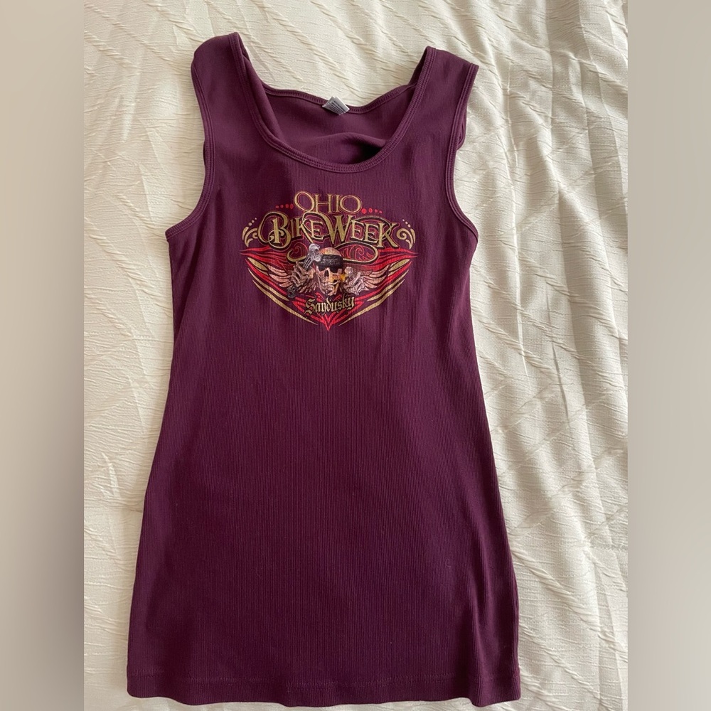Ohio Bike Week women’s long tank top, L